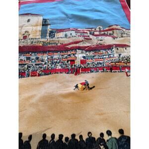 Vintage Spain “España / Espagne  Tea Towel  Bullfighting Scene 17” x 24”